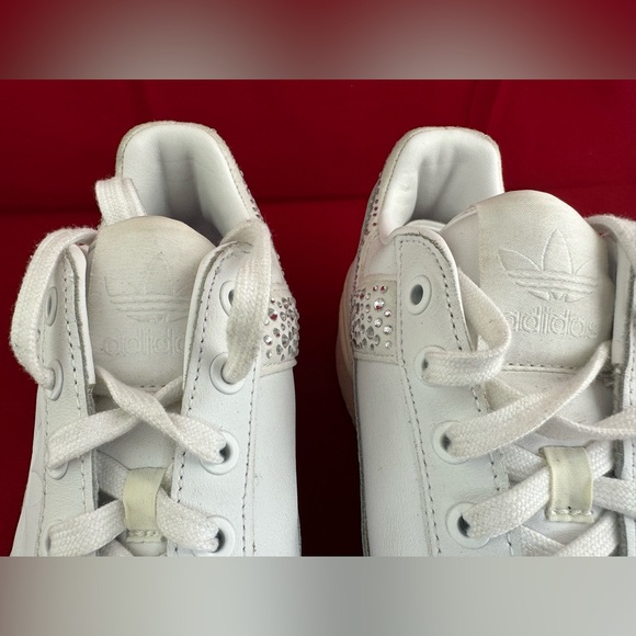 Adidas Sneakers Forum Bold Cloud White Sparkly Rhinestone H05060 Sz 8.5 - Picture 5 of 12